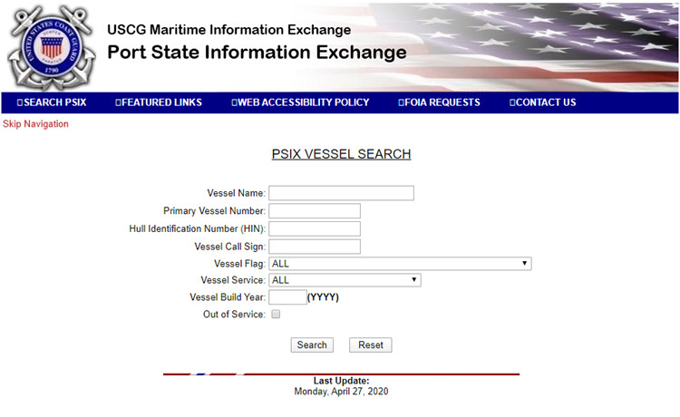PSIX Search Screen