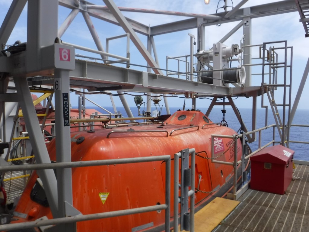 AUGER Lifeboat No. 6 prior to the casualty (Credit: Palfinger Marine; taken May 2019)