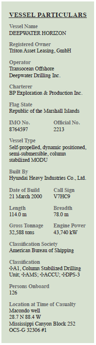 Vessel Particulars from Part 1 (page 2) of the RMI Investigation Report Vessel Particulars from Part 1 (page 2) of the RMI Investigation Report