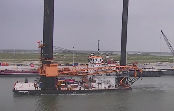 SEACOR POWER departing Port Fourchon on April 13, 2021