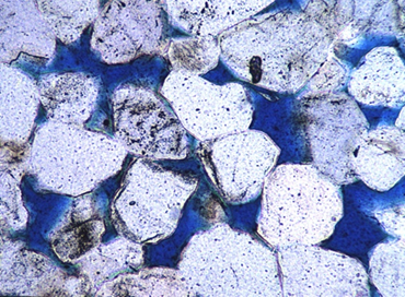 Magnified image showing rock porosity Magnified image showing rock porosity