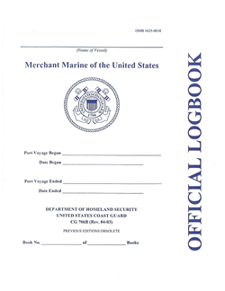 Official logbook Cover Official logbook Cover