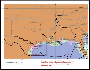 Map showing Rescue 21 coverage for USCG D8. Map showing Rescue 21 coverage for USCG D8.