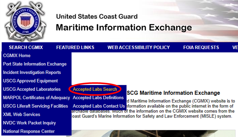 Image showing the accepted labs search location in CGMIX Image showing the accepted labs search location in CGMIX