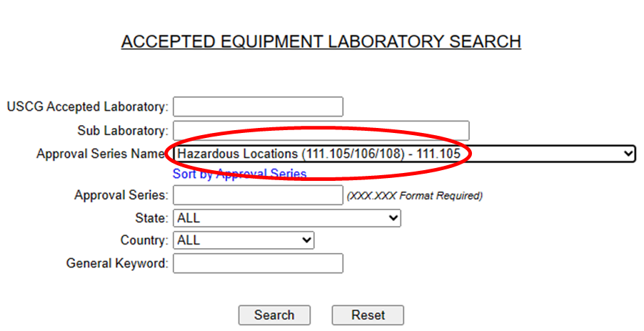 Image showing the accepted labs search page in CGMIX Image showing the accepted labs search page in CGMIX