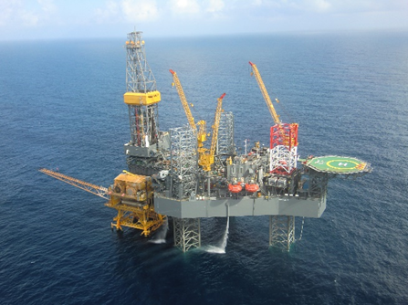 Photo of an independent-leg jack-up MODU Photo of an independent-leg jack-up MODU