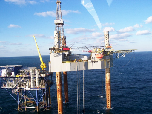 Photo of a mat-supported jack-up MODU